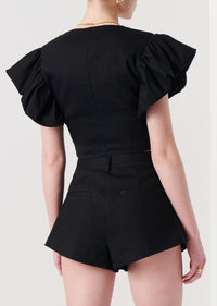 Black Genna Balloon Sleeve Bustier Top | Women's Top by Derek Lam 10 Crosby