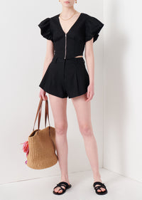 Black Genna Balloon Sleeve Bustier Top | Women's Top by Derek Lam 10 Crosby