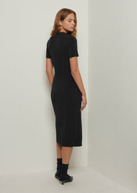 Black Lucille Pleated Stud Dress | Women's Dress by Derek Lam 10 Crosby