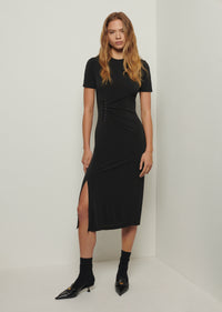 Black Lucille Pleated Stud Dress | Women's Dress by Derek Lam 10 Crosby