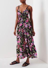 Black Multi Cecelia Tiered Maxi Dress | Women's Dress by Derek Lam