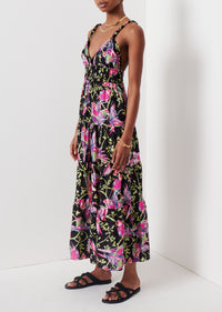 Black Multi Cecelia Tiered Maxi Dress | Women's Dress by Derek Lam