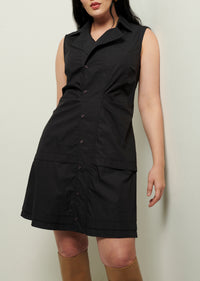 Black Satina Shirt Dress | Women's Dress by Derek Lam 10 Crosby