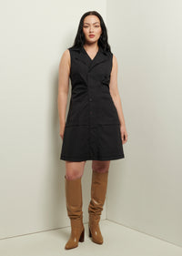 Black Satina Shirt Dress | Women's Dress by Derek Lam 10 Crosby