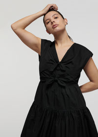 Black Tama Bow Tie V-Neck Dress | Women's Dress by Derek Lam 10 Crosby