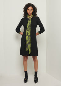 Black Vanessa Long Sleeve Flounce Hem Dress | Women's Dress by Derek Lam 10 Crosby