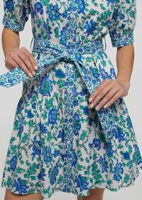 Blue Multi Luma A-Line Shirt Dress | Women's Dress by Derek Lam 10 Crosby