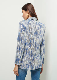 Blue-Silver Multi Walter Double Breasted Jacket | Women's Jacket by Derek Lam 10 Crosby