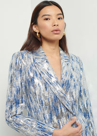 Walter Double Breasted Jacket - Blue-Silver Multi