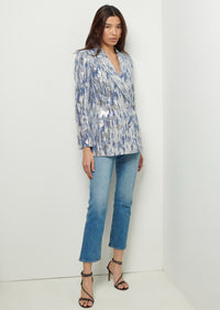 Blue-Silver Multi Walter Double Breasted Jacket | Women's Jacket by Derek Lam 10 Crosby