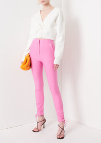 Bright Pink Camryn Ruched Slim Pants | Women's Pants by Derek Lam 10 Crosby