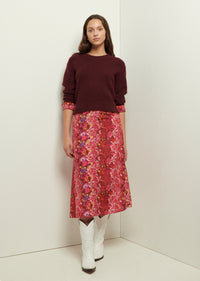 Burgundy-Pink Multi Gabriella Sweater Combo Dress | Women's Dress by Derek Lam 10 Crosby