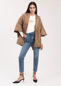 Payton Quilted Poncho - Camel