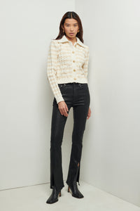Coated Black Lucia High Rise Kick Flare Jeans | Women's Denim by Derek Lam