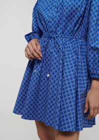 Cobalt Multi Arbi Shirt Dress | Women's Dress by Derek Lam 10 Crosby