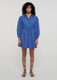 Cobalt Multi Arbi Shirt Dress | Women's Dress by Derek Lam 10 Crosby