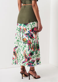 Cream Multi Ingrid Mixed Media Skirt | Women's Skirt by Derek Lam 10 Crosby