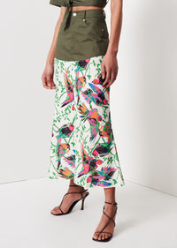 Cream Multi Ingrid Mixed Media Skirt | Women's Skirt by Derek Lam 10 Crosby