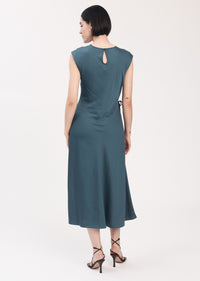 Dark Green Alba Keyhole Midi Dress | Women's Dress by Derek Lam