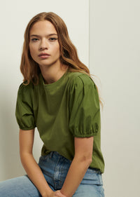 Fatigue Eva Puff Sleeve T-Shirt | Women's T-Shirt by Derek Lam
