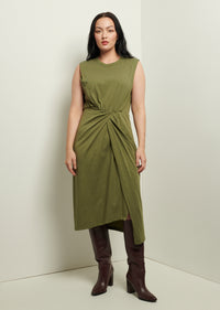 Fatigue Landry T-Shirt Dress with Twist Wrap Detail | Women's Dress by Derek Lam 10 Crosby