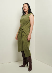 Fatigue Landry T-Shirt Dress with Twist Wrap Detail | Women's Dress by Derek Lam 10 Crosby