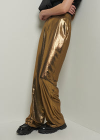 Gold Leni Wide Leg Trousers | Women's Pant by Derek Lam 10 Crosby