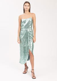 Green Lexi Sarong Dress | Women's Dress by Derek Lam