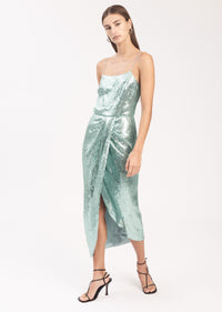 Green Lexi Sarong Dress | Women's Dress by Derek Lam