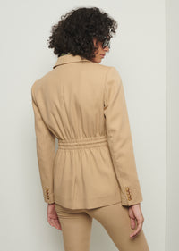 Khaki Arwen Drawstring Jacket | Women's Jacket by Derek Lam 10 Crosby