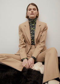 Khaki Arwen Drawstring Jacket | Women's Jacket by Derek Lam 10 Crosby