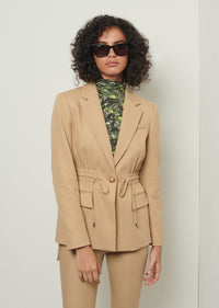 Khaki Arwen Drawstring Jacket | Women's Jacket by Derek Lam 10 Crosby