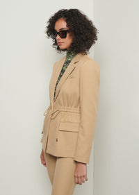 Khaki Arwen Drawstring Jacket | Women's Jacket by Derek Lam 10 Crosby