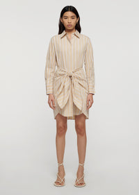 Khaki Multi Charlotte Tie Waist Shirt Dress | Women's Dress by Derek Lam 10 Crosby