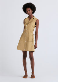 Khaki Serena Lace Up Shirt Dress | Women's Dress by Derek Lam 10 Crosby