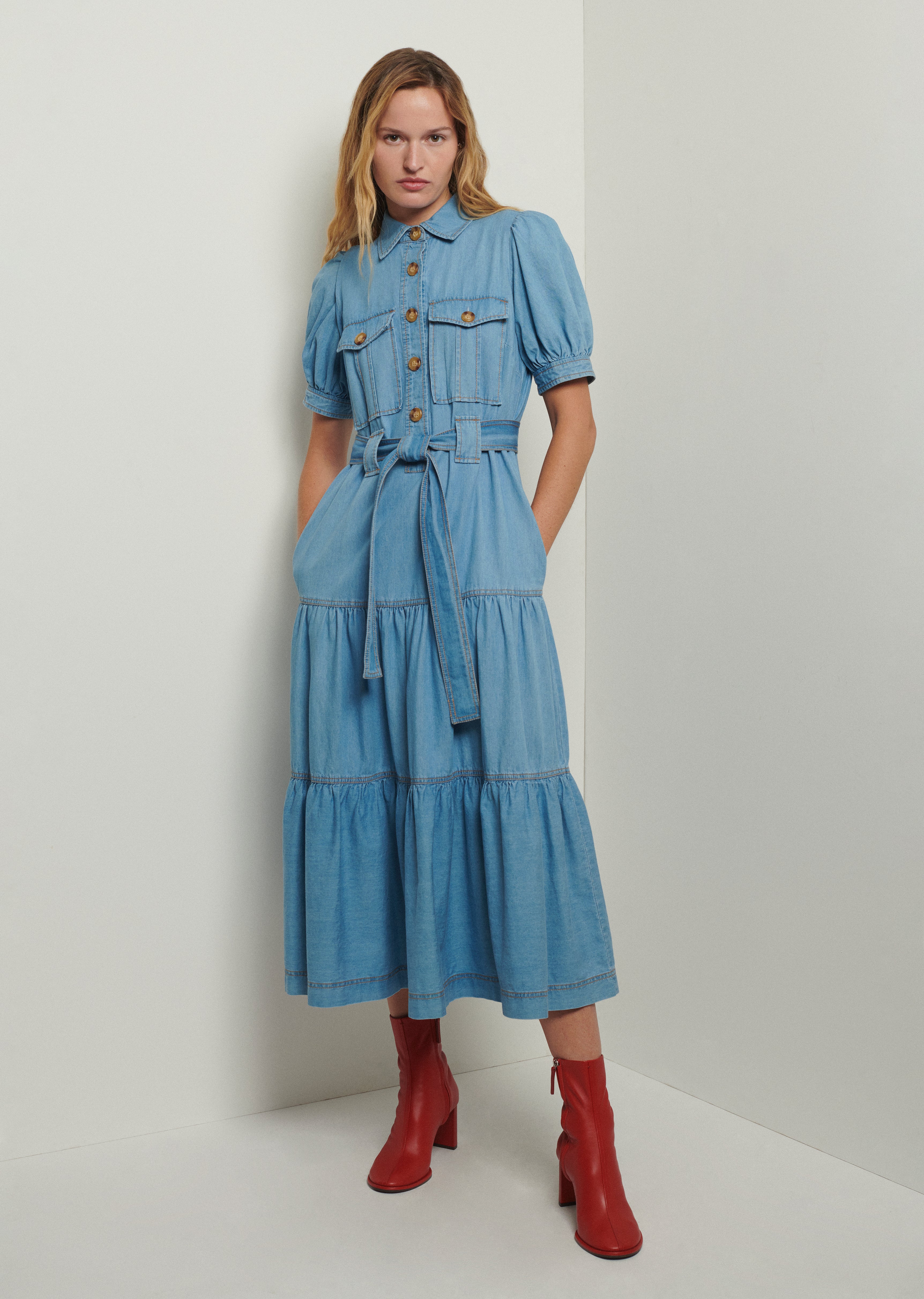 Ruffle shirtdress derek lam 10 discount crosby derek lam 10 crosby