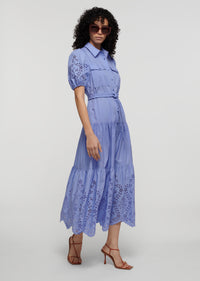 Lilac Daphne Embroidered Shirt Dress | Women's Dress by Derek Lam 10 Crosby