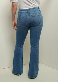 Medium Dark Wash Holland Utility Flared Pants | Women's Denim by Derek Lam 10 Crosby