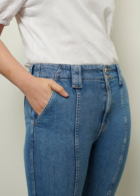 Medium Dark Wash Holland Utility Flared Pants | Women's Denim by Derek Lam 10 Crosby