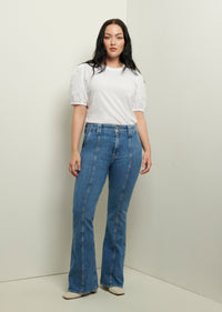 Medium Dark Wash Holland Utility Flared Pants | Women's Denim by Derek Lam 10 Crosby