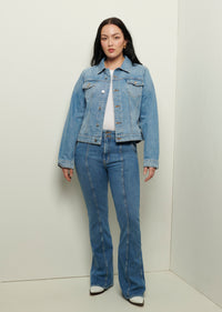 Medium Dark Wash Kent Trucker Jacket | Women's Denim Jacket by Derek Lam 10 Crosby