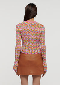 Multi Arya Scallopped Cardigan | Women's Jacket by Derek Lam 10 Crosby