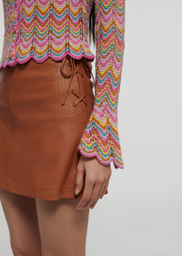Multi Arya Scallopped Cardigan | Women's Jacket by Derek Lam 10 Crosby