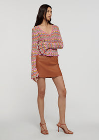 Multi Arya Scallopped Cardigan | Women's Jacket by Derek Lam 10 Crosby