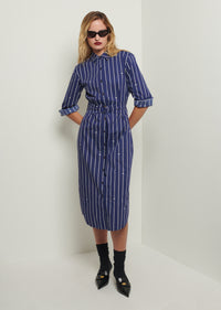Navy Veronica Belted Shirt Dress | Women's Dress by Derek Lam 10 Crosby