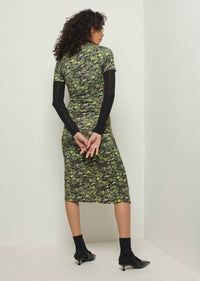 Olive Multi Lucille Pleated Stud Dress | Women's Dress by Derek Lam 10 Crosby