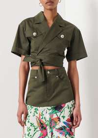 Olive Reagan Utility Wrap Top | Women's Top by Derek Lam 10 Crosby