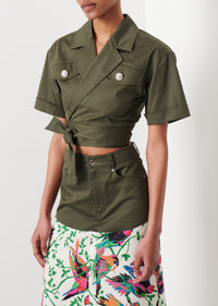 Olive Reagan Utility Wrap Top | Women's Top by Derek Lam 10 Crosby