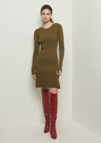 Olive Vanessa Long Sleeve Flounce Hem Dress | Women's Dress by Derek Lam 10 Crosby