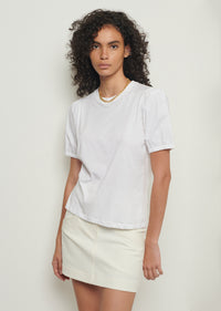 Optic White Eva Puff Sleeve T-Shirt | Women's T-Shirt by Derek Lam